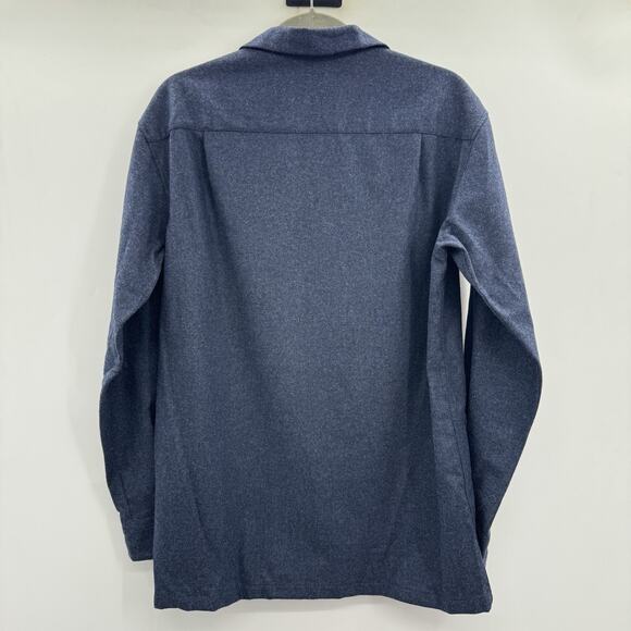 Pendleton The Original Board Shirt Mens Small Navy Blue Solid Virgin Wool Button - Picture 2 of 8